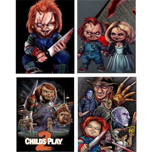 5D DIY Diamond Painting IT horror movie character Chucky 3D Diamond Embroidery Cross Stitch Needlework Home Decor gift