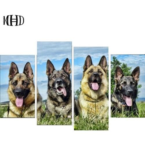 DIY diamond painting German Shepherd digital fill-in wallpaper hound, full squarediamond 5D diamond embroidery animal picture