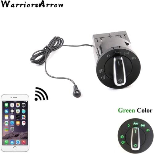 WarriorsArrow AUTO Headlight Head Lamp Switch Light Sensor Module Upgrade Chrome Bluetooth For Skoda Fabia 2014 2012 2010 2008