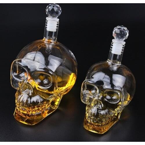 Liquor Decanters Skull Bottle Wine Decanter with Stopper Creative Vodka Bottles Transparent Multi-Purpose Whiskey Decanters