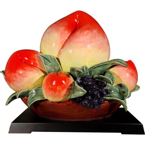 TT Hallway Large Decoration Lucky New Chinese Office Home Decoration Ceramic Crafts Longevity Peach