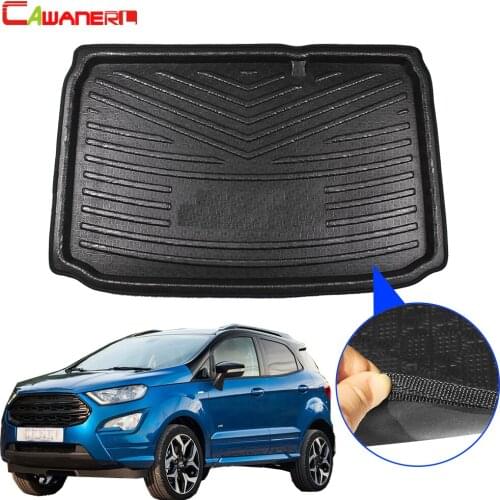 Cawanerl Car Rear Trunk Mat Floor Tray Boot Liner Cargo Carpet Mud Kick Protector Pad Accessories For Ford EcoSport 2018 2019