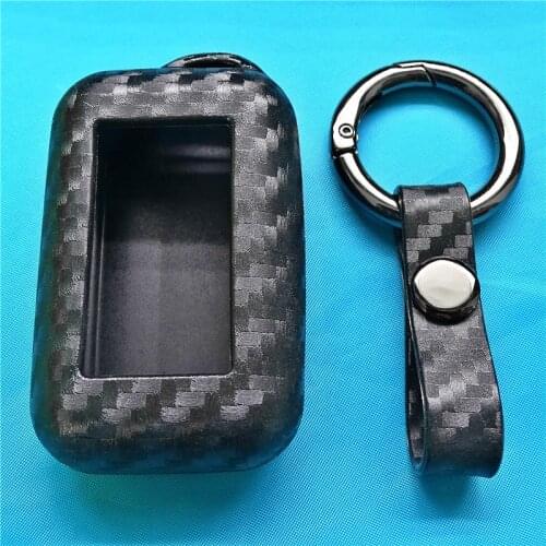 For StarLine E95 E65 E90 E60 E91 E61 2-Way Car Alarm Remote Control Carbon Fiber Silicone Car Key Case Fob Protector Cover Bag