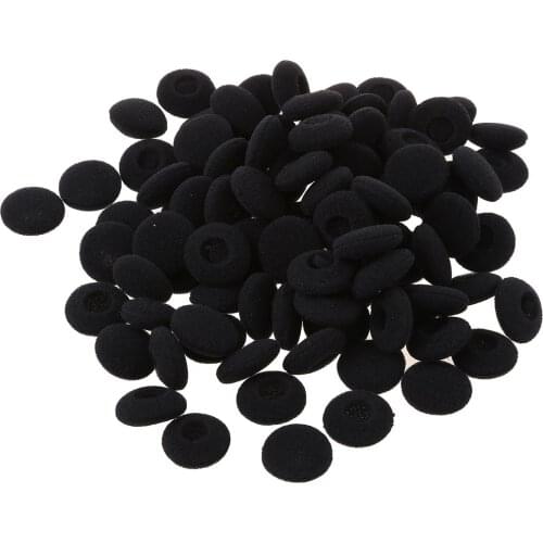 Fasdga 100 Pcs Black Sponge Earbud Headphone Cap Ear Pads Cover Replacement