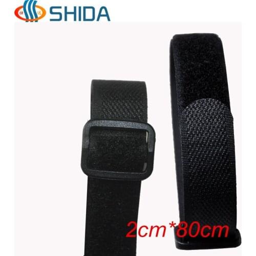 Hot Sale 20pcs 2*80cm Colorful Reusable Cable Ties Straps with Plastic button Hook and Loop Magic Strip Nylon Straps with Buckle