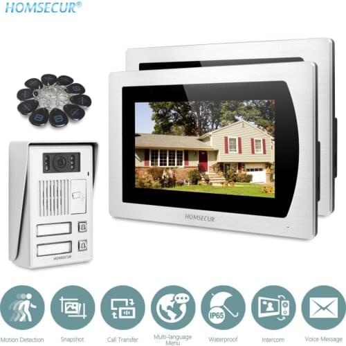HOMSECUR 7" Video Door Phone Intercom System with Aluminium Alloy Camera 800TVL RFID Unlock Recording Snapshot BC112-2+BM717-S