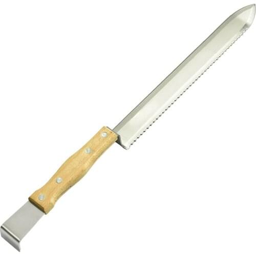 BeeHive Tool Knife Beekeeping Equipment Honeycomb Bee Scraper Serrated Blade Wooden Handle Tool Uncapping Fork Beekeeping Tools