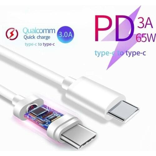 USB C to USB Type C Cable For Xiaomi Redmi Note 8 Pro Quick Charge 4.0 PD 60W Fast Charging For MacBook Pro S11 Charger Cable