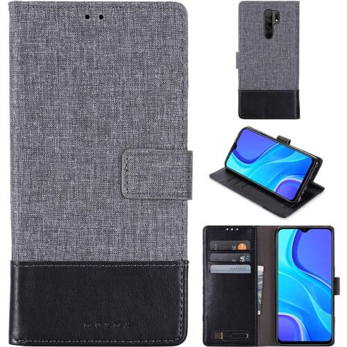 For Redmi 9 9A 9C Note 10 9 Pro Canvas Flip Leather Case For Redmi Note 8T 8 Pro 8 8A 7A Note 7 K30 Phone Bag With 3 Card Slots