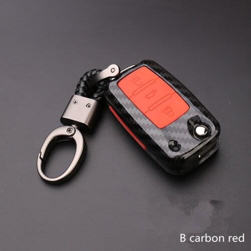 Carbon Fiber Matte Car Key Case For Volkswagen Polo Golf Skoda Superb A7 Passat Beetle interior accessories key holder bag