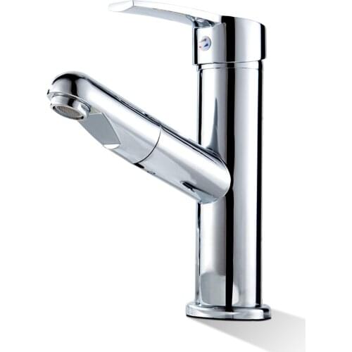 Copper pull faucet basin washbasin hot and cold retractable bathroom cabinet pull-out faucet