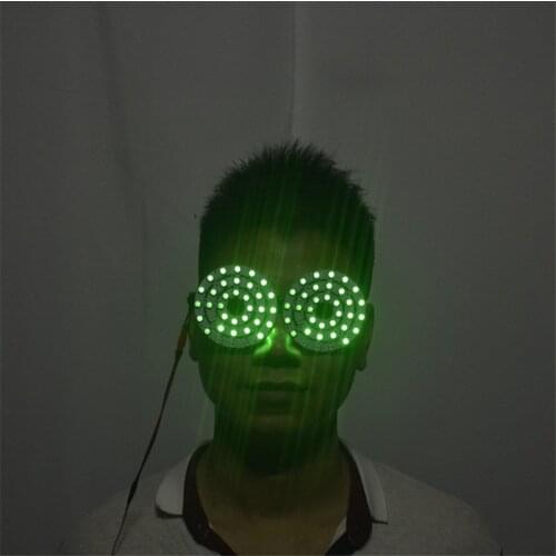 M94 Party wears led glasses RGB colorful light dj glasses dance stage luminous led costumes robot men props disco show outfits