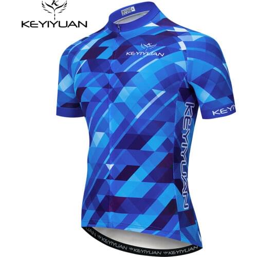 2021 NEW Keyiyuan Men Cycling Jersey Summer Breathable Anti-UV Shirt Road Team Racing Sport Wear Mountain Bicycle Clothes