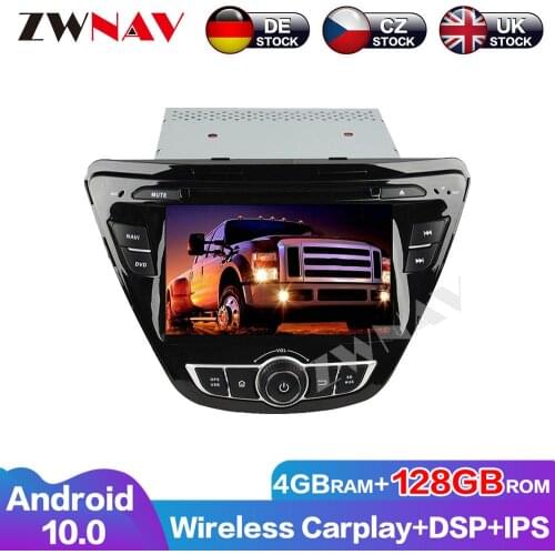 Excellent Performance DVD Player 4G+128G Android 10 Audio Navigation GPS For Hyundai Elantra 2014 Carplay Radio Multimedia
