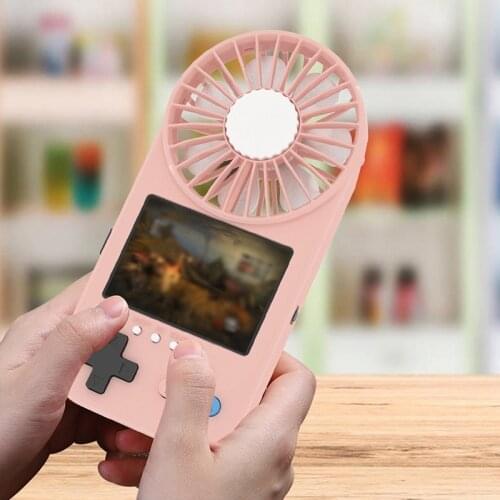Two-person battle handheld game console small fan handheld mini portable student and child rechargeable fan handheld