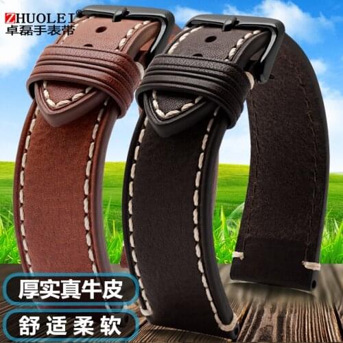 20MM 22MM Leisure Sports True Leather Watch Belt Suitable for Tiansuo Speedway Tianmeishi T49905 T49963 Watch Belt