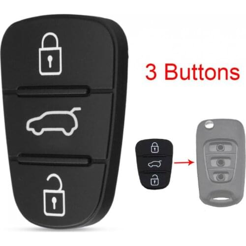 3 Buttons Rubber Pad Insert Replacement fit for Hyundai Solaris Accent Tucson l10 l20l30 Kia Rio Ceed Flip Remote Car Key Shell