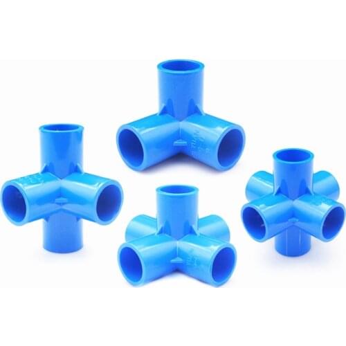 Blue PVC 3/4/5/6 Dimensional Internal Diameter 20mm,25mm,32mm PVC Pipe Fittings Home Garden Irrigation Water Connectors DIY Tool