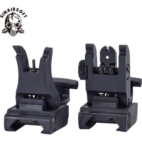 Folding Tactical Flip up Sight Rear Front Sight Mount Transition Backup Iron Sight Rapid Rifle RTS For Paintball accessories