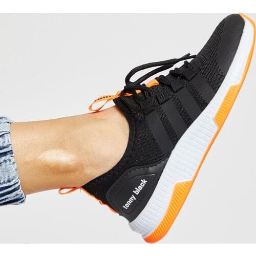 TONNY black black orange sport shoes and sports shoes running shoes casual wear casual solid Sneakers
