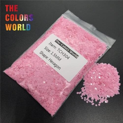 TCH304 Solvent Resistant Matte Rose Pink Color Hexagon Shape Nail Glitter Nail Art Decoration Nail Gel Polish Body Glitter DIY