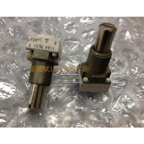 [VK] conductive plastic control volume potentiometer 10K linear stereo mounting hole 10mm switch total 30mm shaft + thread 19mm