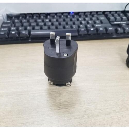 High Quality UK Male AC Power Plug Inlet Outlet Gold Rhodium Plated