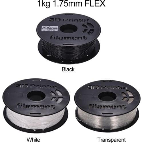 1KG/ Spool 1.75mm Flexible TPU Filament Printing Material Supplies White Black Transparent for 3D Printer Drawing Pens