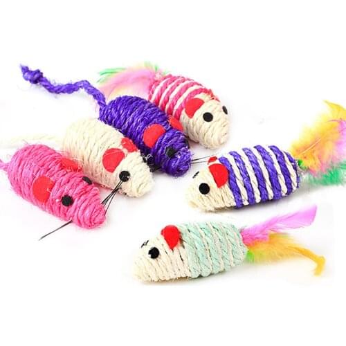 1Pcs Cat Toy Creative Natural Sisal Rope Cat Teething Toy Pet Toy Kitten Teaser Toy Interactive Toys Pet Product Random Color