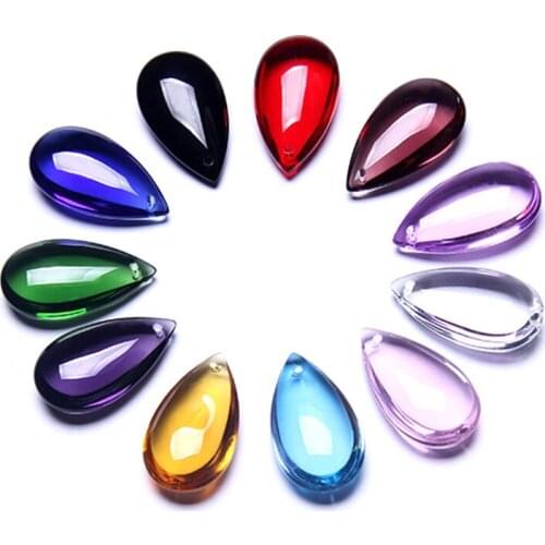 1Pcs Water Drop Crystal Glass Curtain Pendants 11 Colors Glass Ornaments Decorations for Home DIY Wedding New Year Supplies