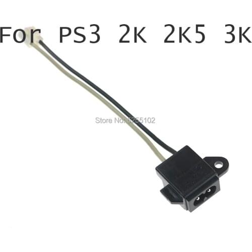 10pcs Original used Replacement AC Power Cord connector Cable adapter for ps3 slim 2k 3k 2000 2500 3000 120G 160G 320G