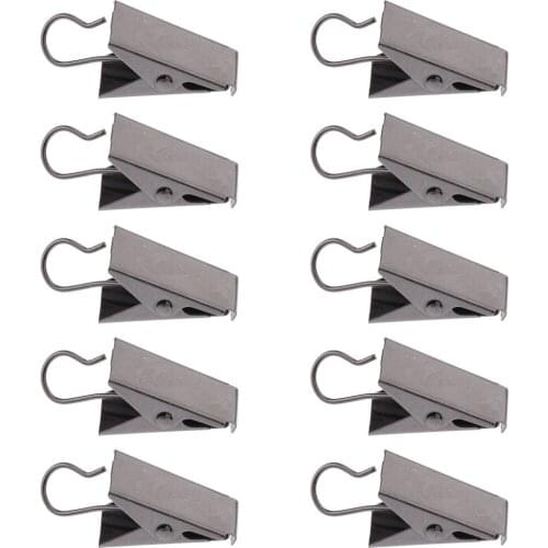10Pcs Heavy Duty Curtain Clips With Hook, Door Panel Spring Clamps, Strong Catcher Hook Clips, Hanging Hanger Sliding Clips