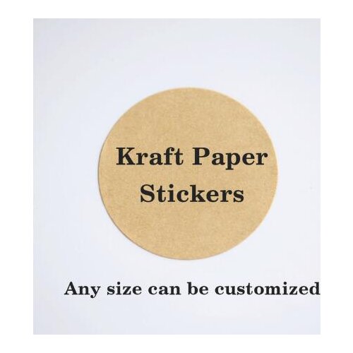 100 pieces, 3-7CM, round label, personalized logo, custom kraft wedding sticker, gift box label, seal sticker, lined heart