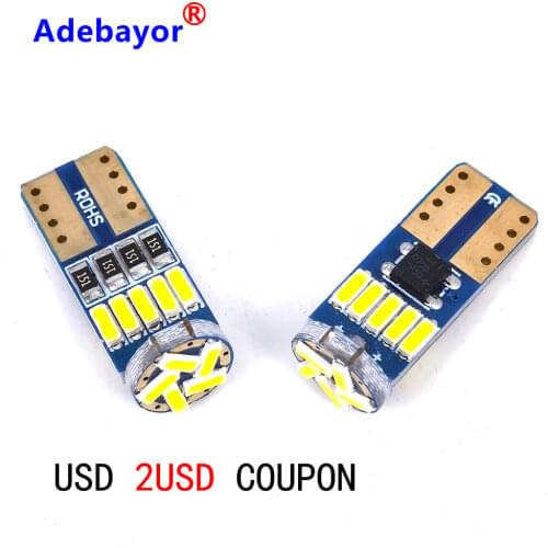 100pcs T10 15 SMD 4014 Chips Led W5W 194 Car styling Side Wedge Map door reading Tail Light Lamp Bulb White DC 12V