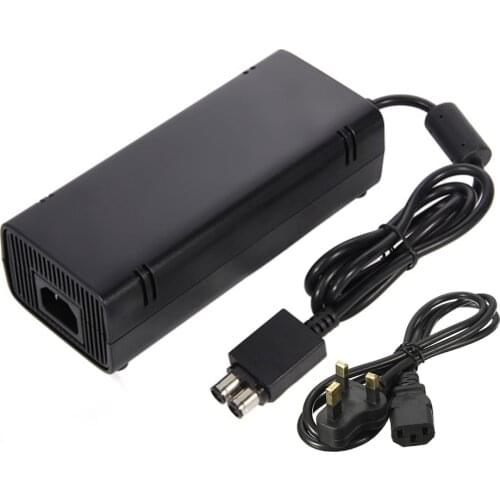 100PCS High quality UK Plug 12V 135W AC Adapter Charger Power Supply Cord Cable For Xbox360 Xbox 360 Slim with DC cable