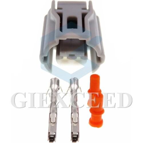 2 Sets 2 Pin Plastic Housing Sealed Connector 0.6 Series Auto Electric Wire Waterproof Socket With Terminal Rubber Seals