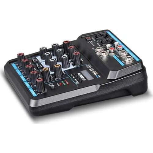 4Channel Digital Audio Mixer Console with Bluetooth USB 48V Phantom Power for DJ