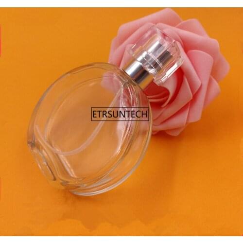 50pcs 50ml Empty Refillable Portable Perfume Bottle &Traveler Glass Spray Atomizer Transparent Parfume Bottles F3513