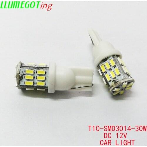 50pcs Super White 30x 3014SMD 12V T10 W5W 194 168 Car Interior Bulb Map Light License Plate Light for Peugeot for Mazda CX-5 CX5