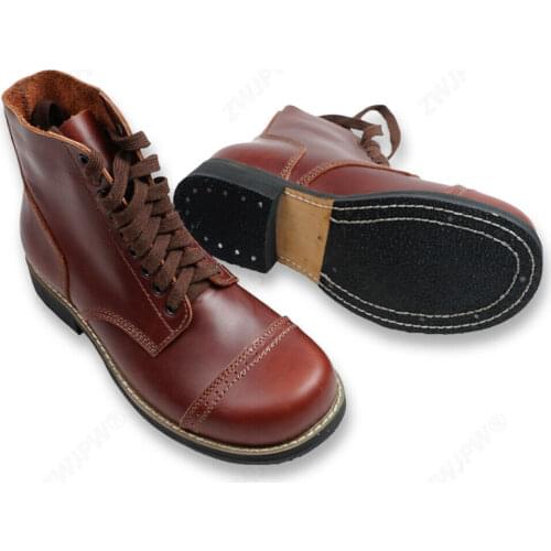 WW2 US army infantry field boots Brown Leather Combat Boot Shoes Short Gang 1943 armyshop2008
