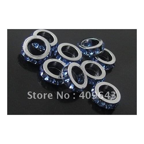 Free shipping Rhinestone Rondell Beads,brass,8mm,Hole:5mm,100pcs/pack