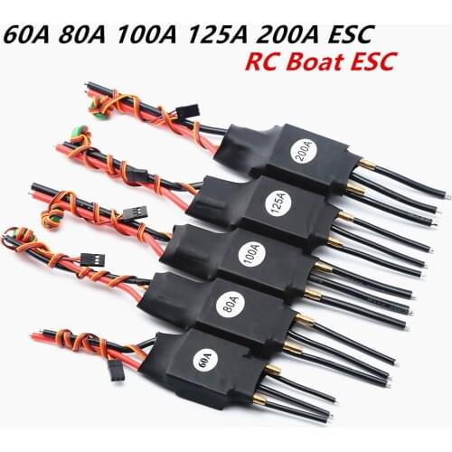 Brushless ESC 60A/80A/100A/125A/200A Water Cooling Electric Speed Controller with 5V/3A/5A BEC for RC Boat