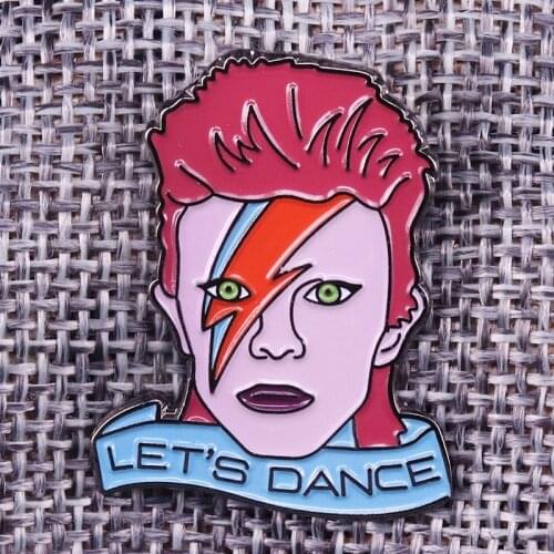 David Bowie Lets Dance Tribute Enamel Pin the most influential musicians of the 20th century brooch