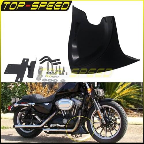 Motorcycle Black Front Spoiler Air Dam Fairing Cover For Harley Sportster 2004-2017 Fatboy 2004-2017 Softail 2004-2017