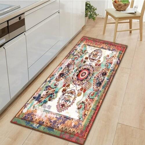 Home Kitchen Mat Cheaper Anti-Slip Doormat Retro Pattern Design Living Room Bedroom Hall Vintage Coffee Table Office Floor Rug