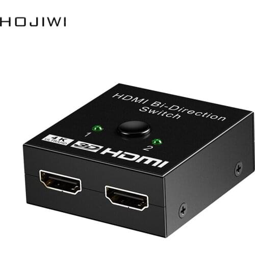 HOJIWI Bi-directional 1x2 / 2x1 HDMI Switcher Splitter Supports Ultra HD 4K 1080P 3D HDMI-compatible Splitter for PS4 Xbox AC01