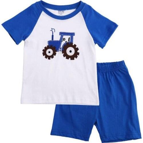 New 2-7Years Boys Short Sleeve T-Shirt + Shorts Underwear 2pcs Clothes Set Summer Baby Kids Home Wear Pajamas Sleepwear Suit