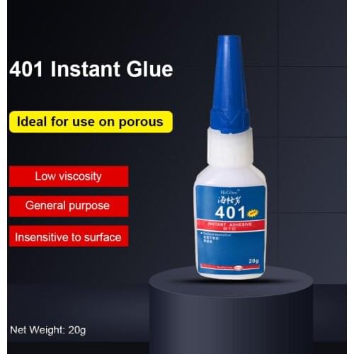 HiGlue 401 Super Glue Instant Adhesive 20G Metal Rubber Ceramic Leather
