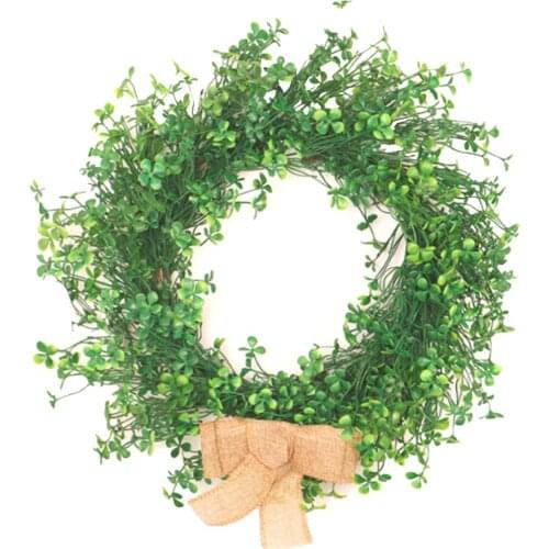 Artificial Spring Wreath Plant Leaves Wreath For Front Door Wall Wedding Party Home Decor