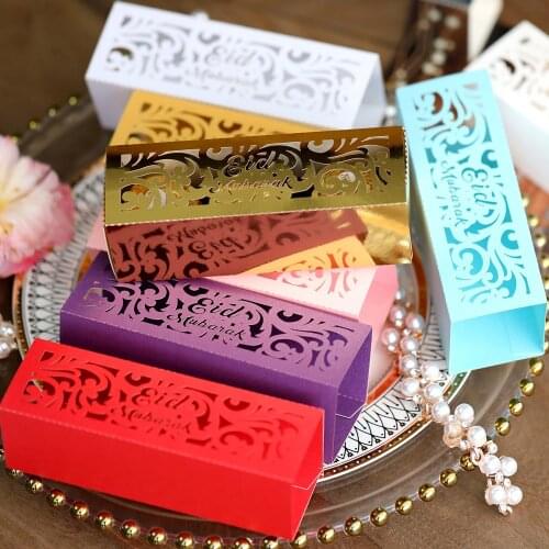 Candy Candy 10PCS Box Chocolate Box Party Muslim Gift Party Box Decoration Supplies Box hollowed DIY Eid Ramadan Home out